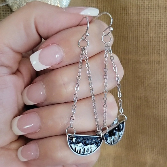 Rocky Mountain Moonlight Chain Drop Earrings - Picture 4 of 8